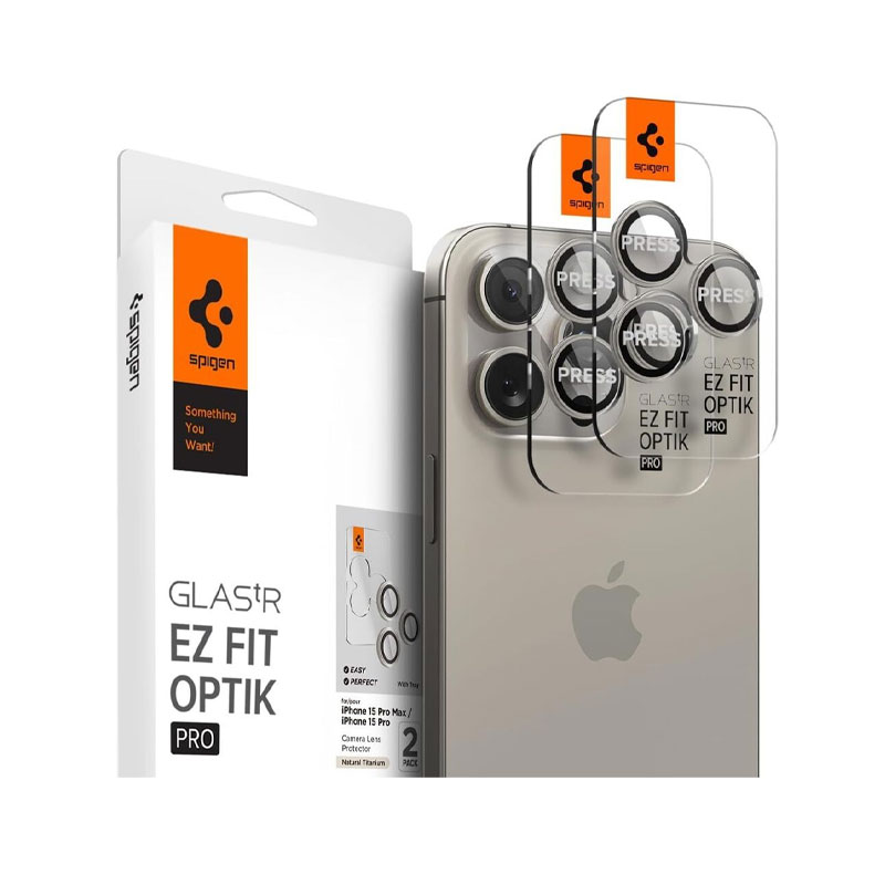 Spigen Glas tR EZ fit Optik pro Camera Lens for iPhone 17/16/15/14 Pro & Pro Max (1 piece)