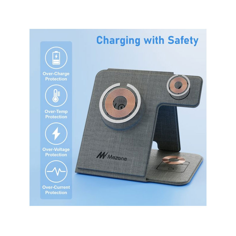 Mezone 3 IN 1 Foldable Wireless Charging Stand