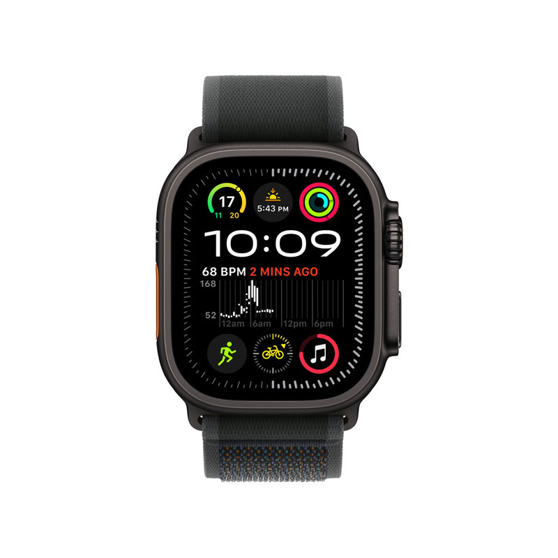 Apple 49mm Trail Loop Black Titanium Finish Watch Strap M/L