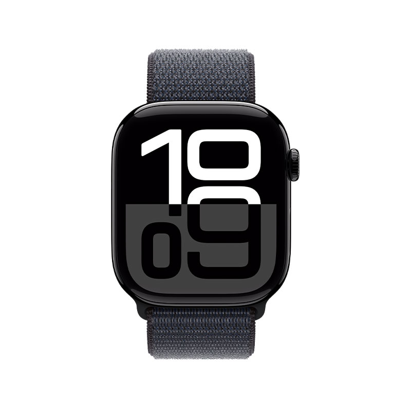 Apple Watch 10 46mm, GPS Jet Black Aluminium With Black Sport Loop 