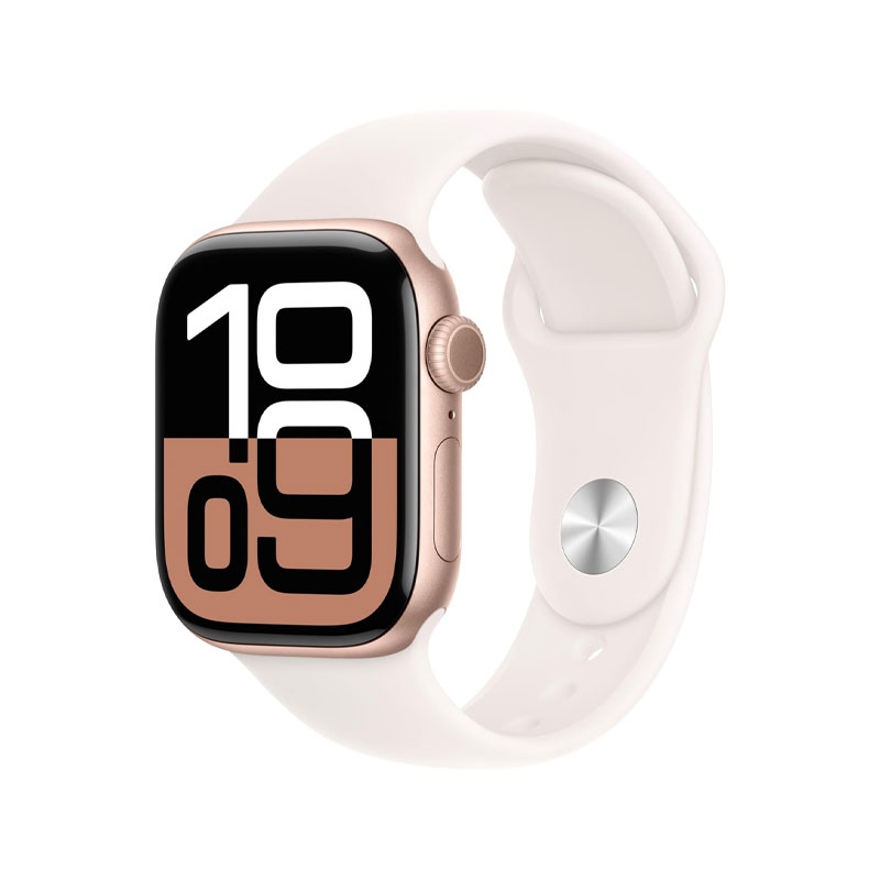 Apple Watch 10 42mm GPS Rose Gold Aluminium Case with Light Blush Sport Band - M/L