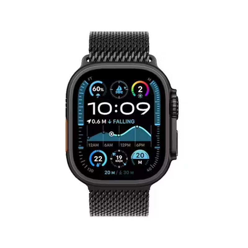 Apple Watch Ultra 2 GPS + Cellular, 49mm Black Titanium Case with Milanese Loop - L