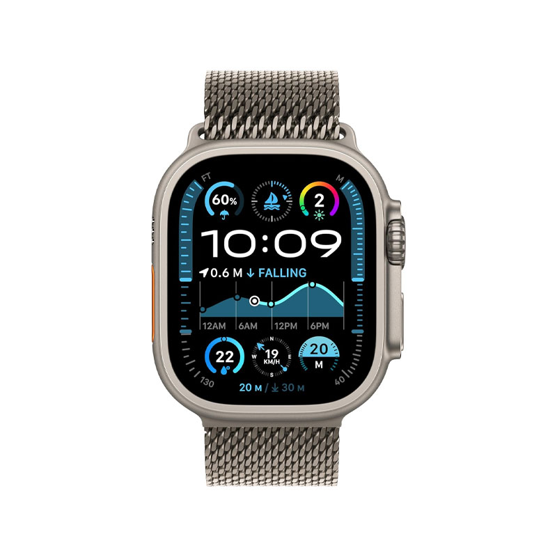 Apple Watch Ultra 2 GPS + Cellular 49mm Natural Titanium Case with Milanese Loop - L