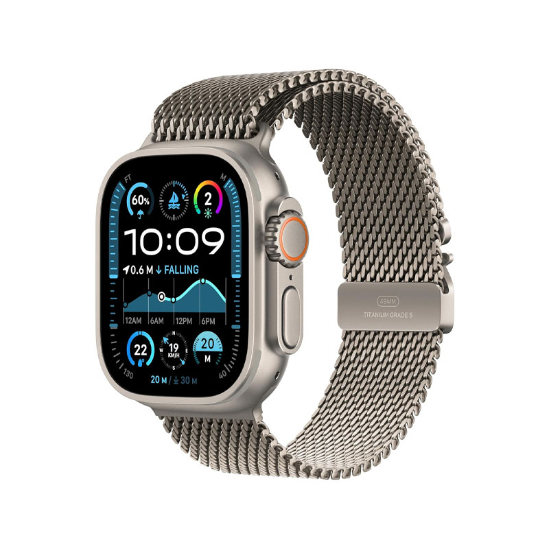 Apple Watch Ultra 2 GPS + Cellular 49mm Natural Titanium Case with Milanese Loop - L