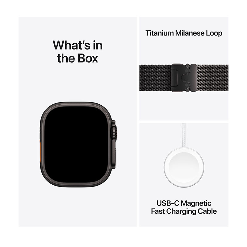 Apple Watch Ultra 2 GPS + Cellular, 49mm Titanium Milanese Loop Black