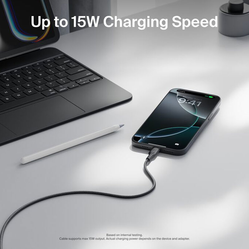 Belkin 15W USB-A to USB-C Braided Cable (1 Meter)