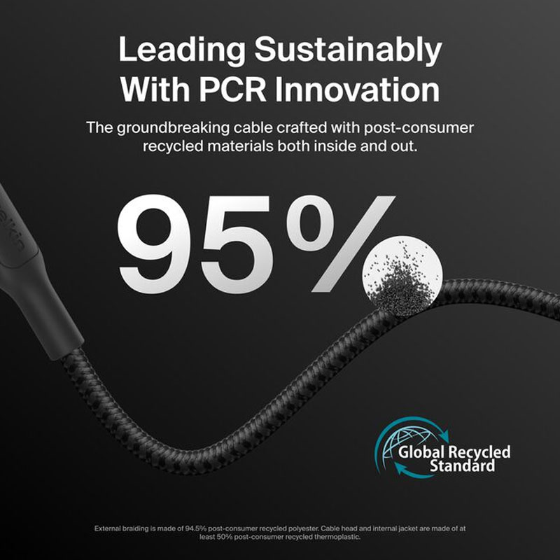 Belkin 15W USB-A to USB-C Braided Cable (1 Meter)