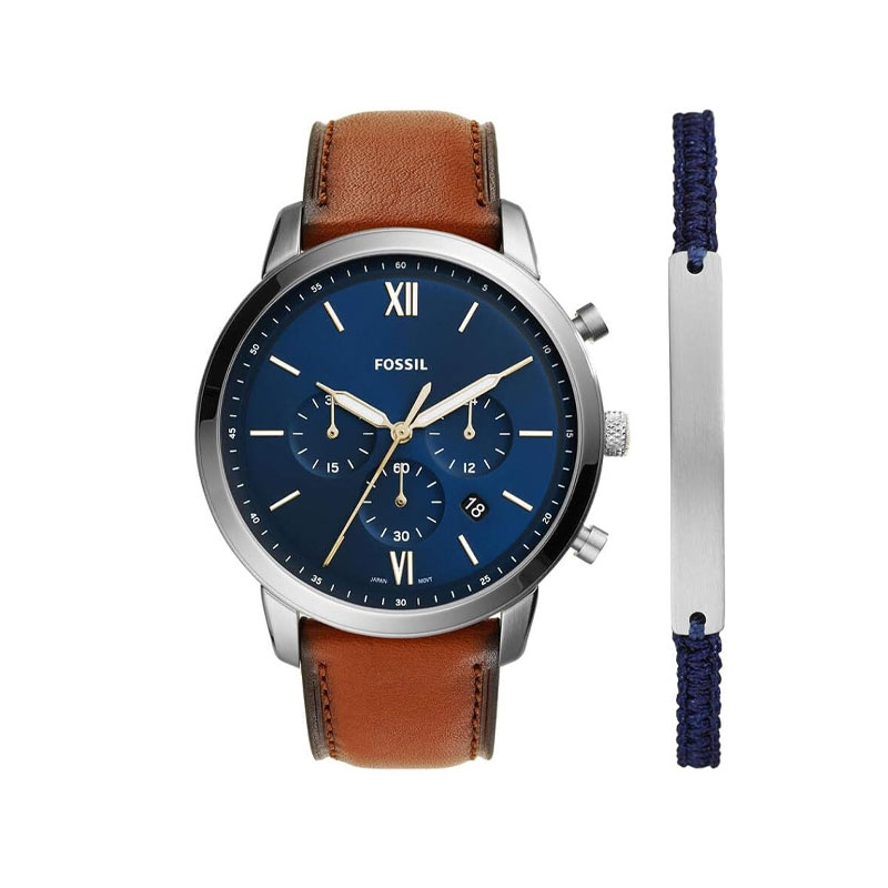 Fossil FS5708SET Neutra Men's Wrist Watch with Bracelet Box Set