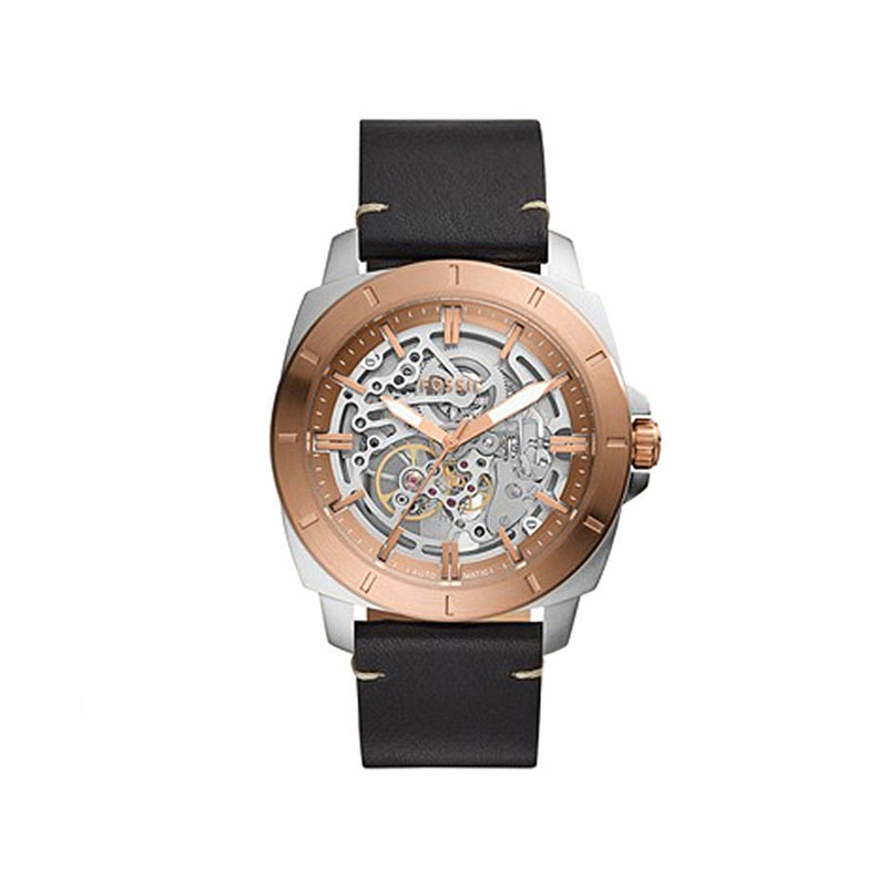 Fossil Privateer Sport Mechanical Black Leather Men’s Watch (BQ2428)