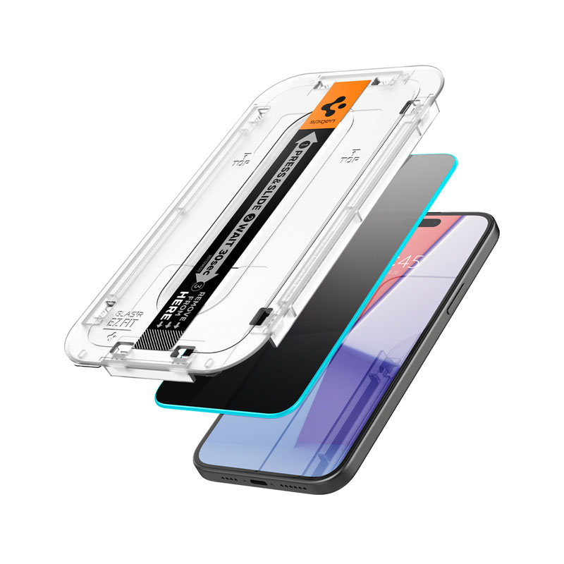 Spigen Glas tR EZ Fit Privacy Screen Protector for iPhone 16/15 (1Pc)