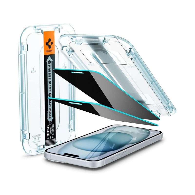 Spigen Glas tR EZ Fit Privacy Screen Protector for iPhone 16/15 (1Pc)