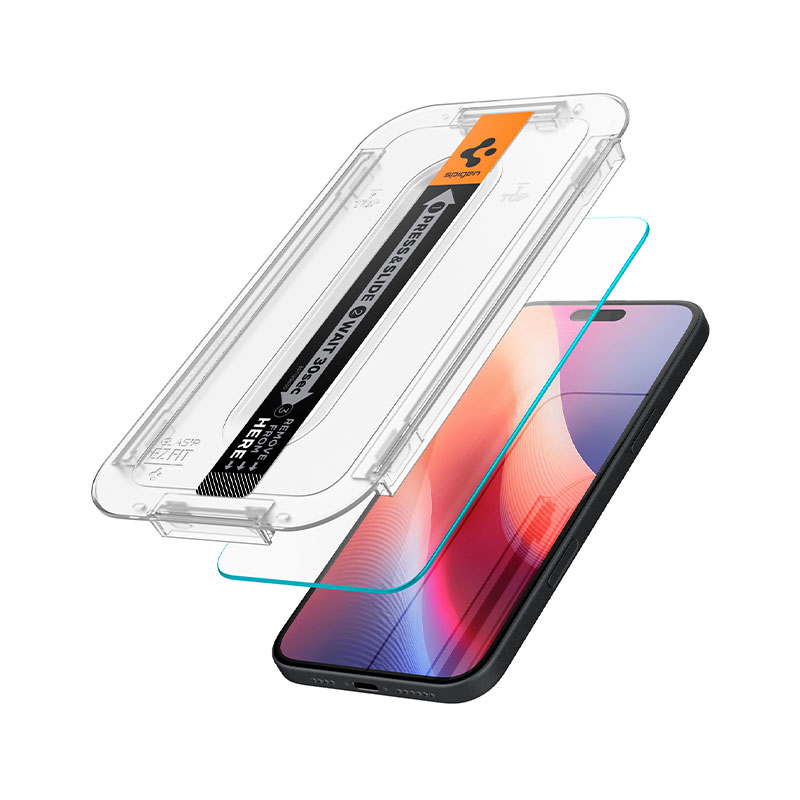 Spigen GLAS.tR EZ Fit HD Screen Protector for iPhone 16/15 (1Pc)