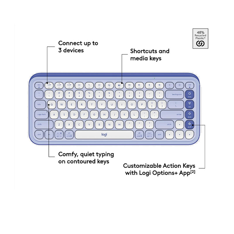 Logitech POP Icon Keys Bluetooth Wireless Keyboard