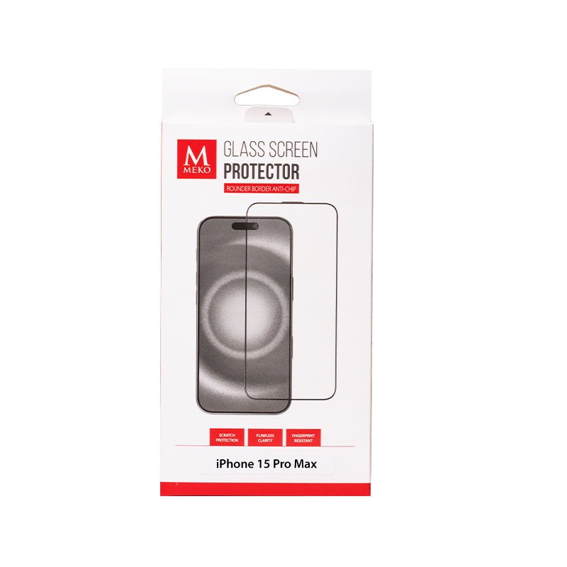 Meko Full Cover Glass Screen Protector for iPhone 15 Pro Max