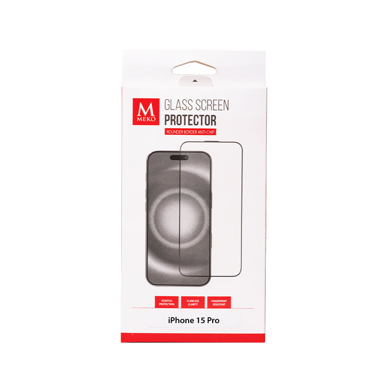 Meko Full Cover Glass Screen Protector for iPhone 15 Pro