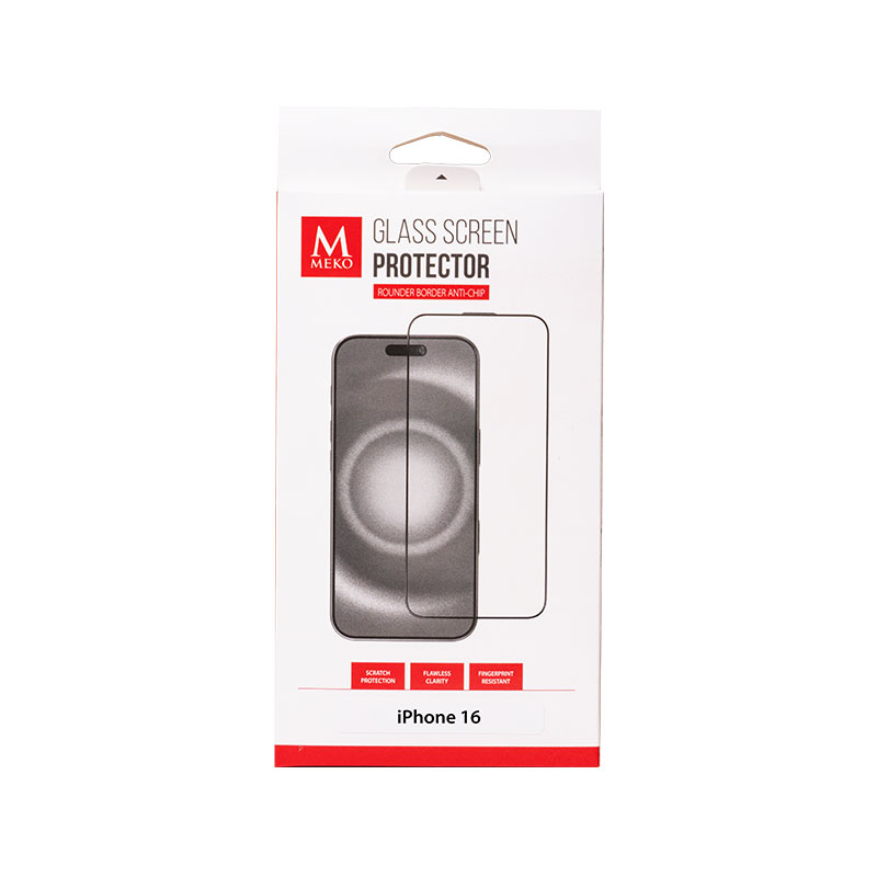 Meko Full Cover Glass Screen Protector for iPhone 16