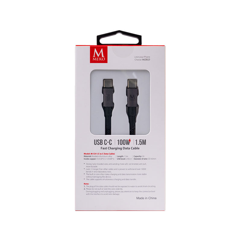 Meko M-C01 Type-C to Type-C 100W Fast Charging Data Cable