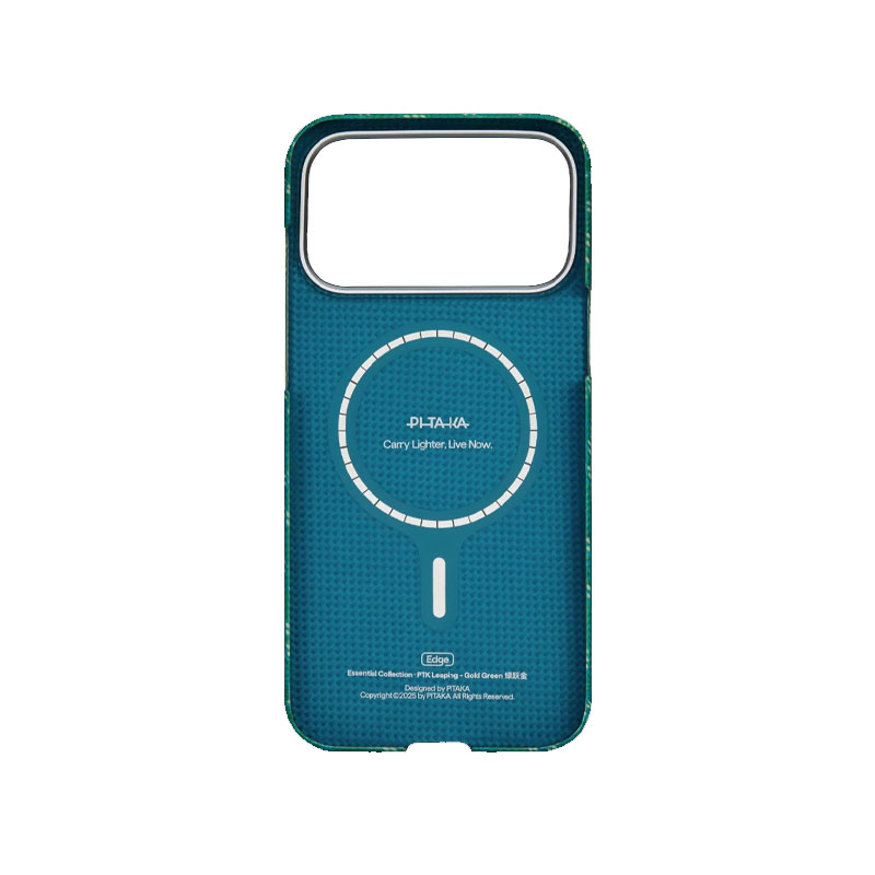 PITAKA Edge Ultra-Slim Gold Green Case for iPhone 17 Pro Max