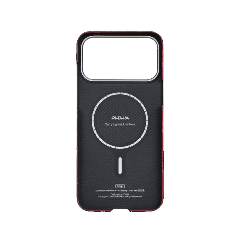 PITAKA Edge Ultra-Slim Gold Red Case For iPhone 17 Pro