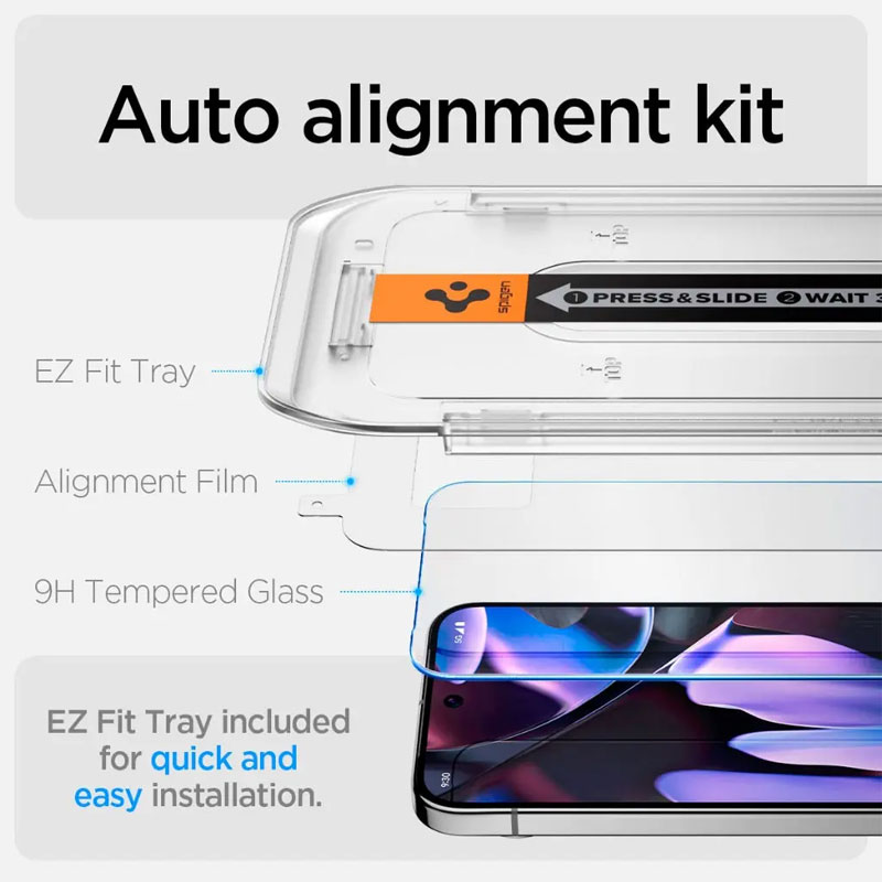 Spigen Glas tR EZ Fit Screen Protector for Pixel 10 Pro XL / 9 Pro XL (1 Piece)