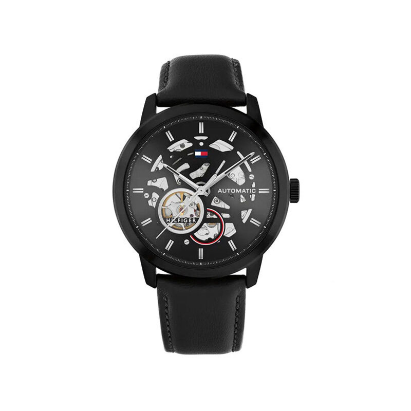 Tommy Hilfiger 43MM Black Skeleton Dial Automatic Men's Watch (TW001863)