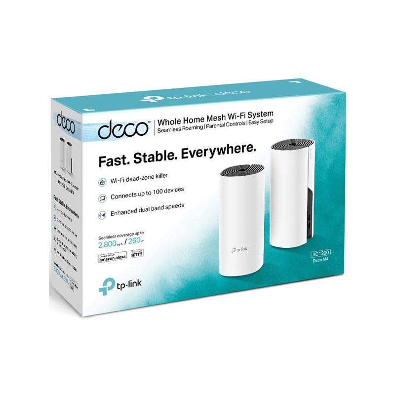 TP-Link Deco M4 AC1200 Dual-Band Mesh Router (2 Pack)