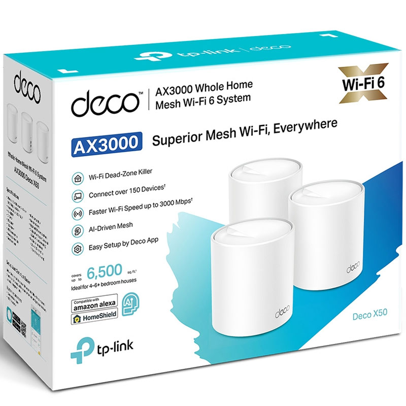 TP-Link Deco X50 AX3000 Dual Band Mesh Router (3-Pack)