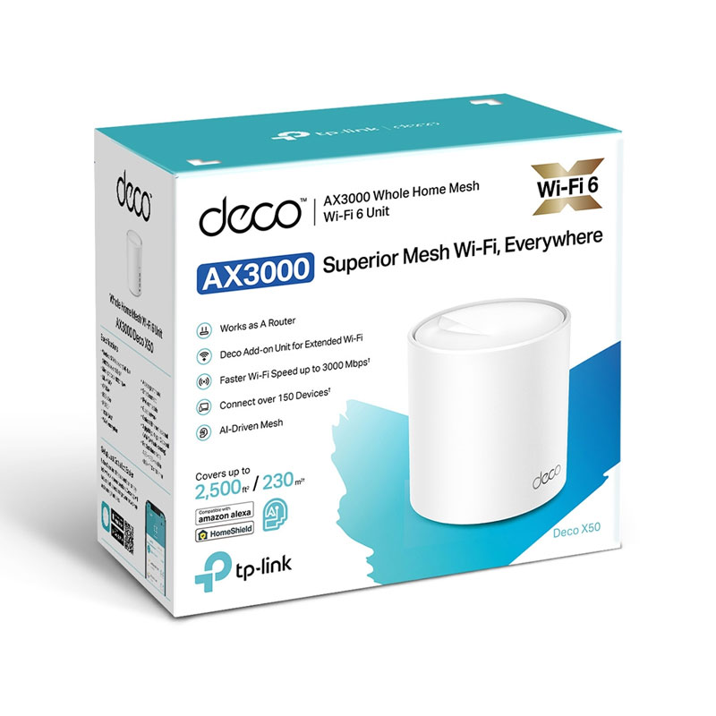 TP-Link Deco X50 AX3000 Dual Band Mesh Router (1-Pack) 