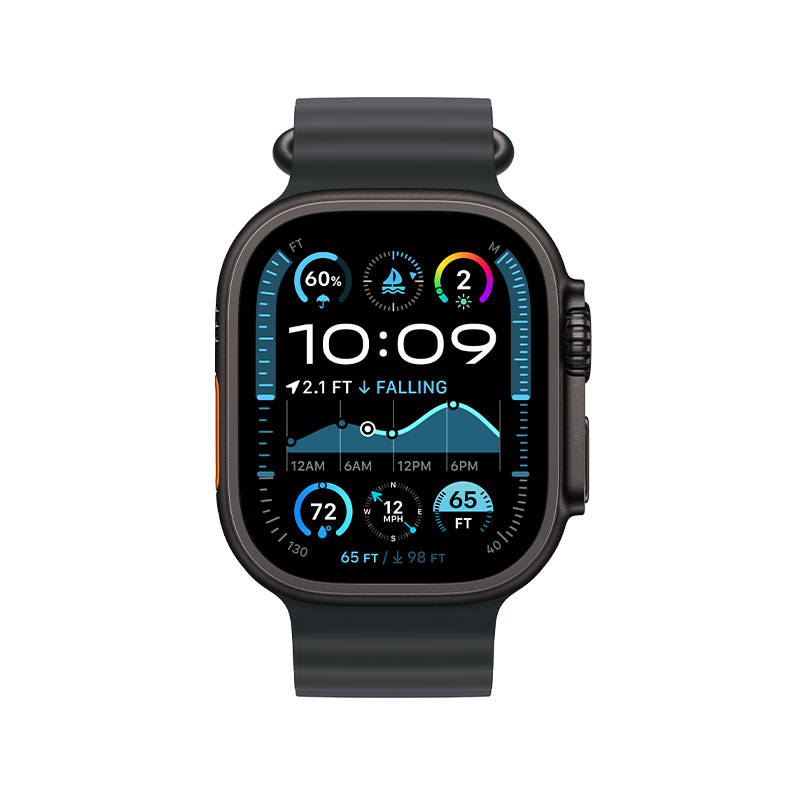 Apple Watch Ultra 2 GPS + Cellular, 49mm Black Titanium Case with Black Ocean Band