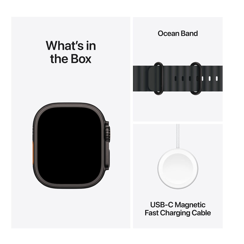 Apple Watch Ultra 2 GPS + Cellular, 49mm Black Titanium Case with Black Ocean Band