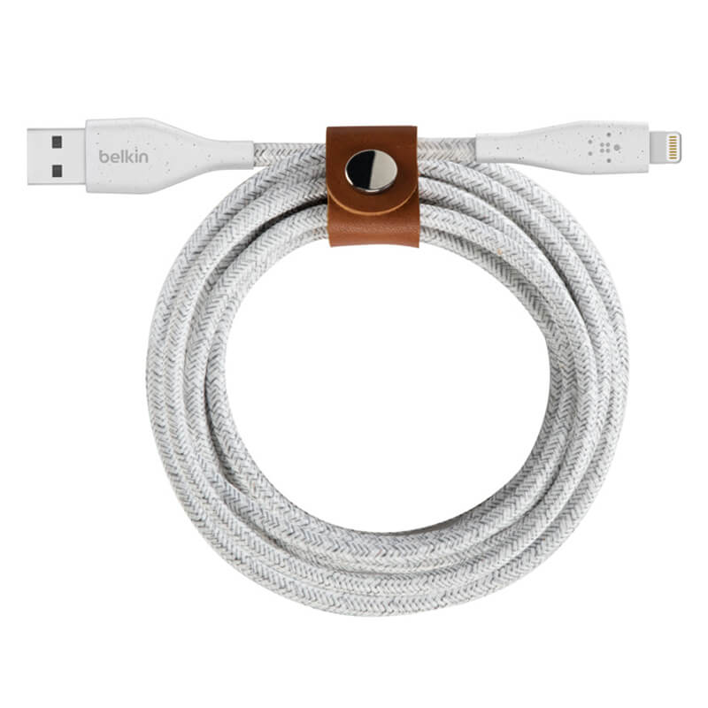 Belkin Duratek Plus Lightning to USB-A Cable with Leather Strap 1.2m