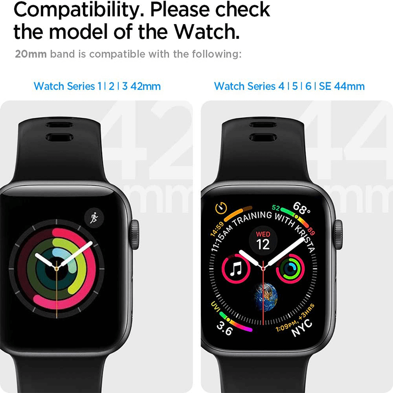 Spigen Air Fit Silicone Sport Band for Apple Watch 45mm/ 44mm/ 42mm