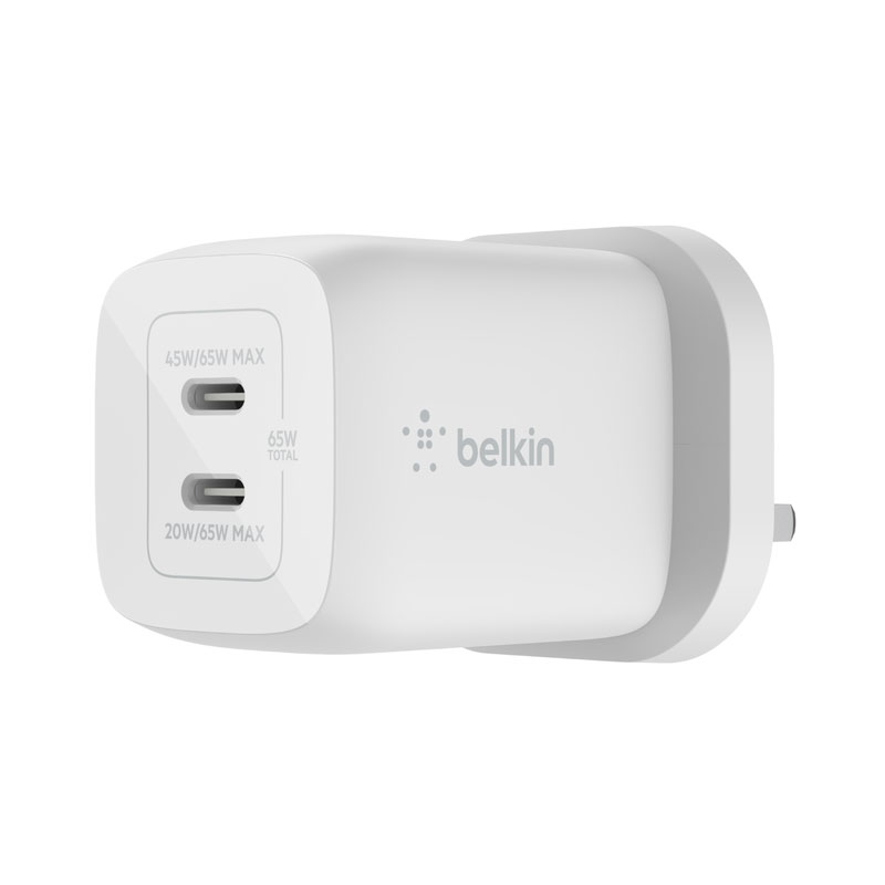 Belkin Dual USB-C GaN Wall Charger with PPS 65W