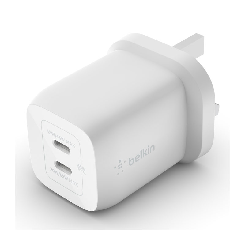 Belkin Dual USB-C GaN Wall Charger with PPS 65W