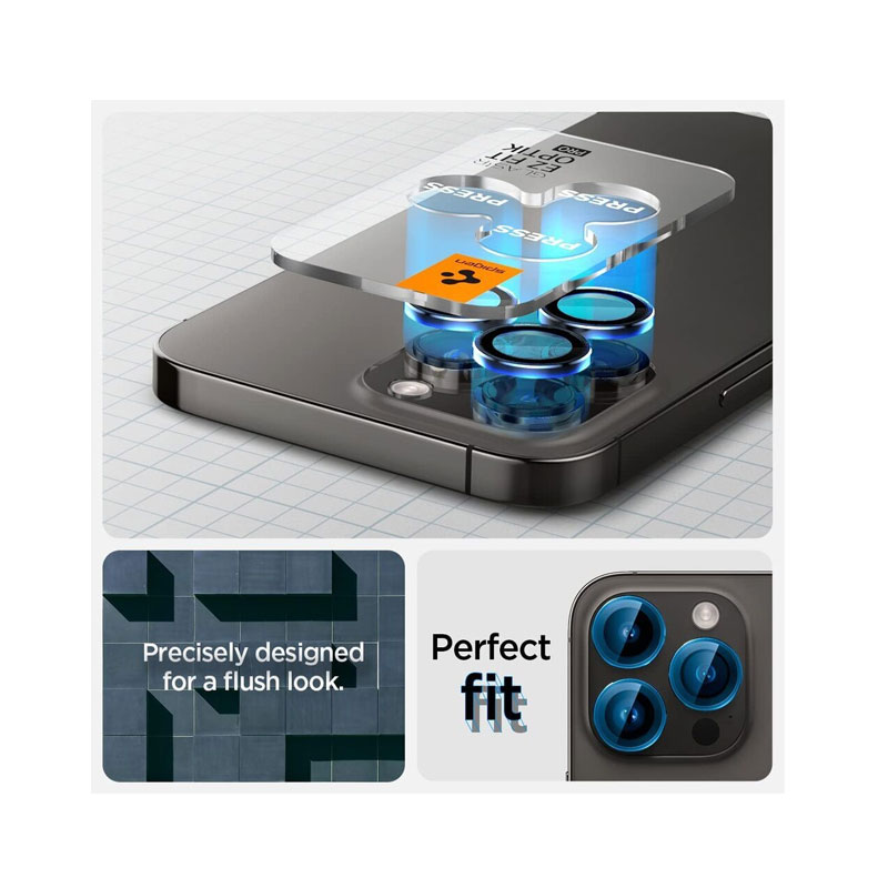 Spigen Glas tR EZ fit Optik pro Camera Lens for iPhone 17/16/15/14 Pro & Pro Max (1 piece)