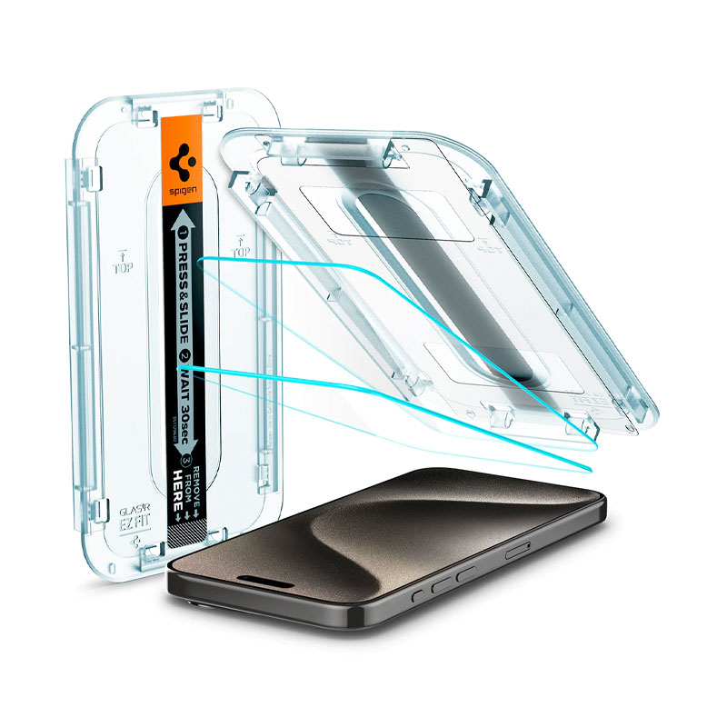Spigen GLAS.tR EZ Fit Screen Protector for iPhone 15 Pro Max (1Pc)