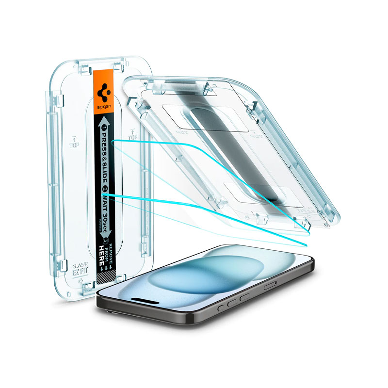 Spigen GLAS.tR EZ Fit Screen Protector for iPhone 16/15 (1Pc)