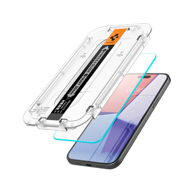 Spigen GLAS.tR EZ Fit Screen Protector for iPhone 16/15 (1Pc)