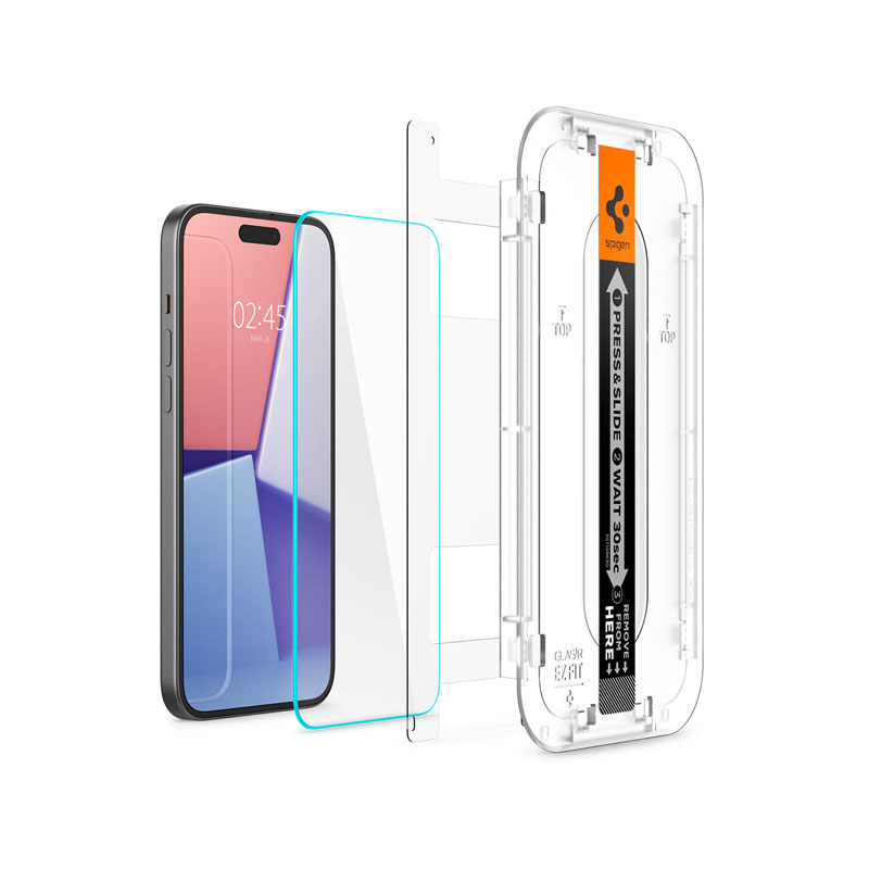 Spigen Glas.tR EZ Fit Full Cover Screen Protector for iPhone 15 1Pc