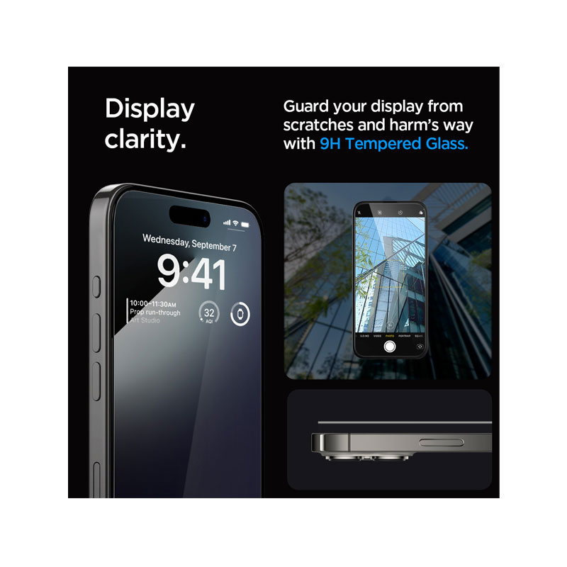 Spigen Glas.tR EZ Fit HD Full Cover Screen Protector for iPhone 15 Pro Max