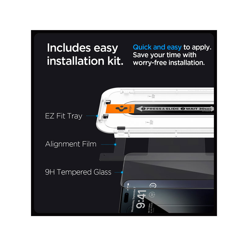 Spigen Glas.tR EZ Fit HD Full Cover Screen Protector for iPhone 15 Pro Max