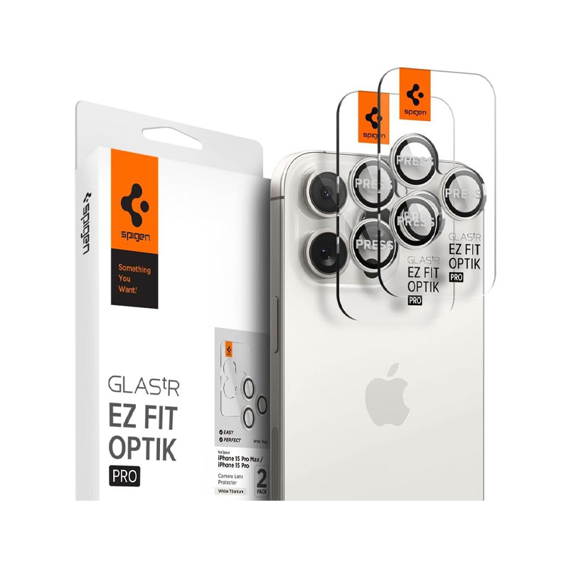 Spigen Glas tR EZ fit Optik pro Camera Lens for iPhone 17/16/15/14 Pro & Pro Max (1 piece)