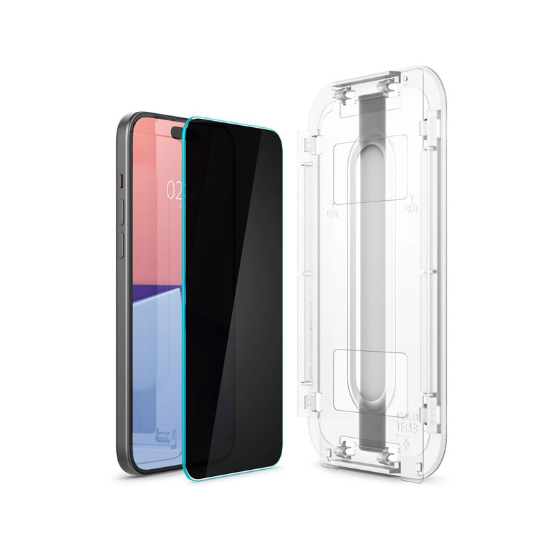 Spigen GLAS.tR EZ Fit Privacy HD Screen Protector for iPhone 16/15