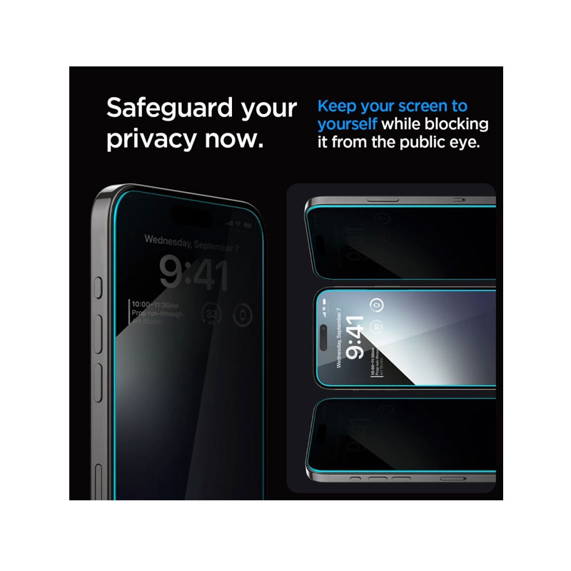 Spigen GLAS.tR EZ Fit Privacy HD Screen Protector for iPhone 16/15